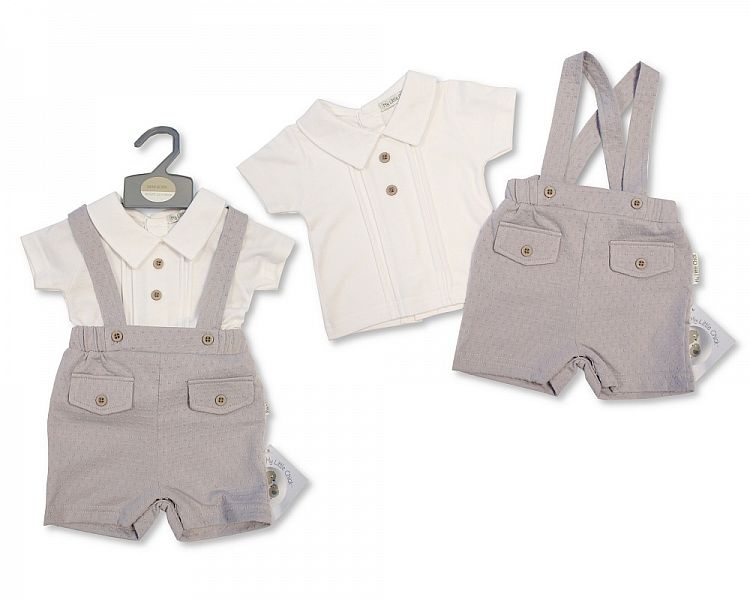 Baby Boys 2 pcs Shorts Set - Grey (NB-6 Months) (PK6) Bis-2120-6017