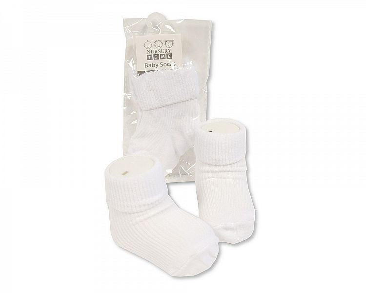 Baby Roll Over Socks - White (PK12) Bw-61-2161W