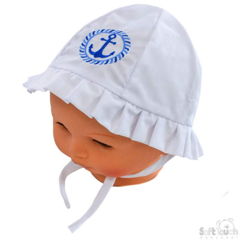Plain Hats W/Anchor Emb (0-24 Months) H28 - Kidswholesale.co.uk