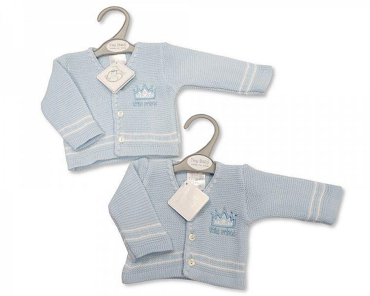 Baby Boys Premature Knitted Cardigan - Little Prince - Pb-20-908 - Kidswholesale.co.uk
