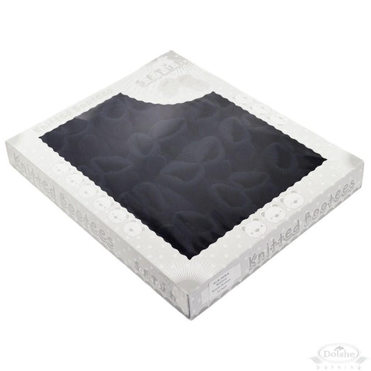 Acrylic Pom-Pom Baby Bootees Navy - S408-N - Kidswholesale.co.uk