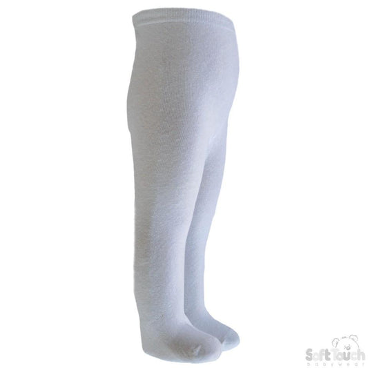 Plain White Cotton Tights - NB-3 Months - ( T80-W) - Kidswholesale.co.uk