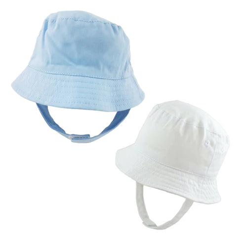 BABY PLAIN BUCKET HAT WITH CHIN STRAP (0-12 MONTHS) (PK12) 0192