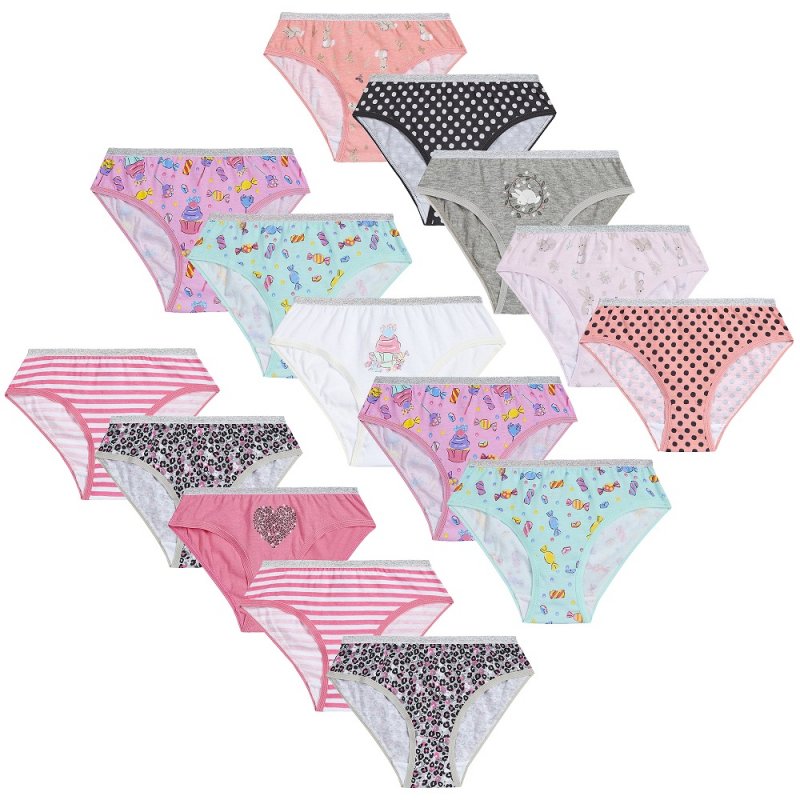 OLDER GIRLS 5 PACK BRIEFS (7-13 YEARS) (PK12) 14C916