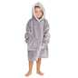 Grey Oversized Plush Hoodie With Borg Lined Hood  (3-6years) (PK4) 18C943