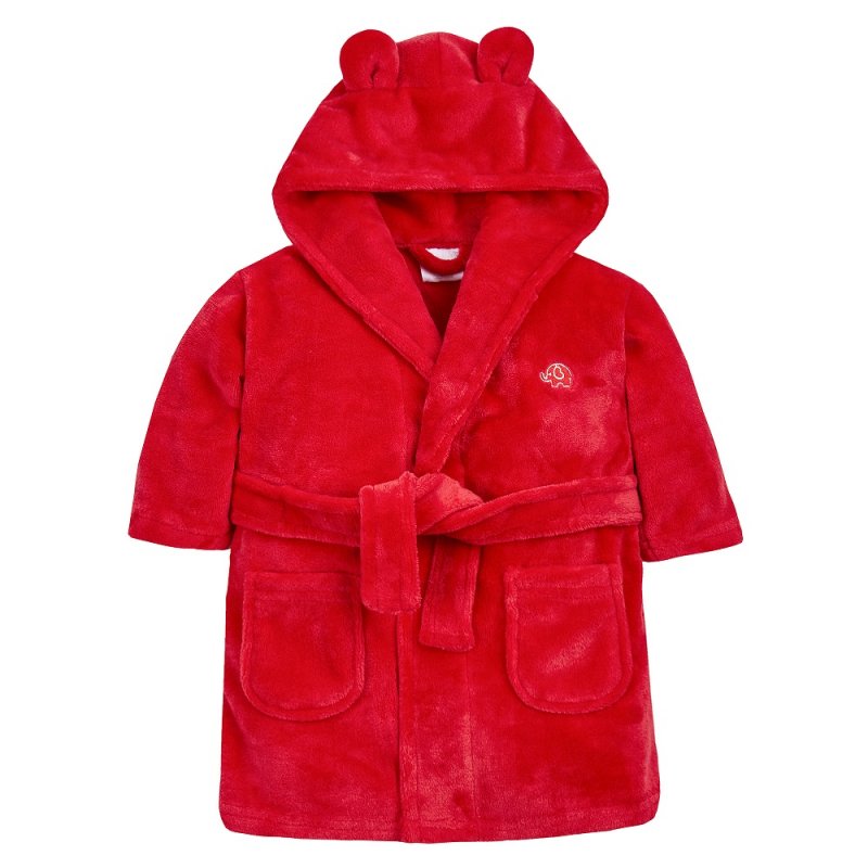 Baby Hooded Dressing Gown - Red (6-24) (PK6) 18C669