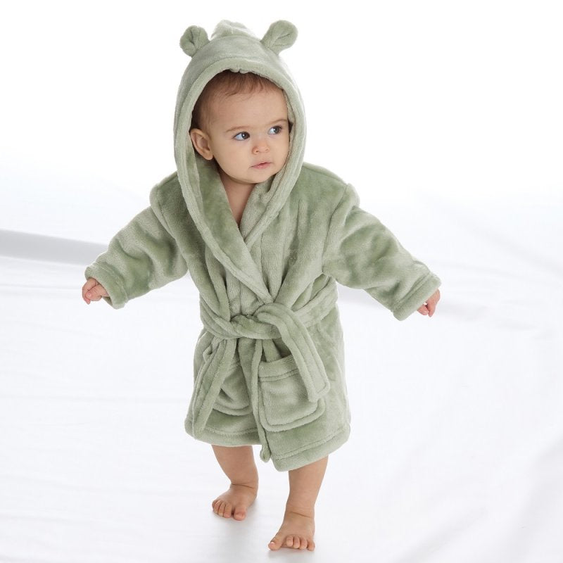 BABY SAGE HOODED DRESSING GOWN (0-6 MONTHS) (PK4) 18C85106