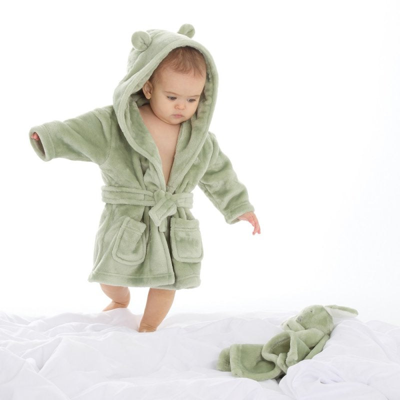 BABY SAGE HOODED DRESSING GOWN (6-24 MONTHS) (PK5) 18C851