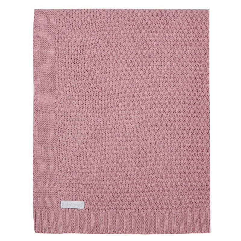 BABY DUSKY PINK KNITTED BLANKET - (PK4) 19C263