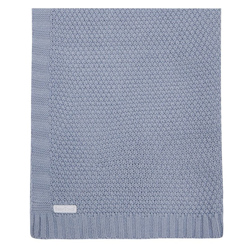 BABY DUSKY BLUE KNITTED BLANKET - (PK4) 19C264