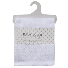 Baby Plush Fleece Waffle Wrap - White (75x90cm) (PK6) 19C271