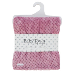 Baby Plush Fleece Waffle Wrap - Dusty Pink (75x90cm) (PK6) 19C278