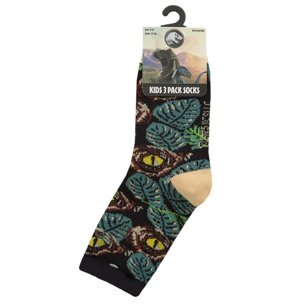 Boys 3pk Socks - Jurassic World (6-3.5) (PK12) 42B838