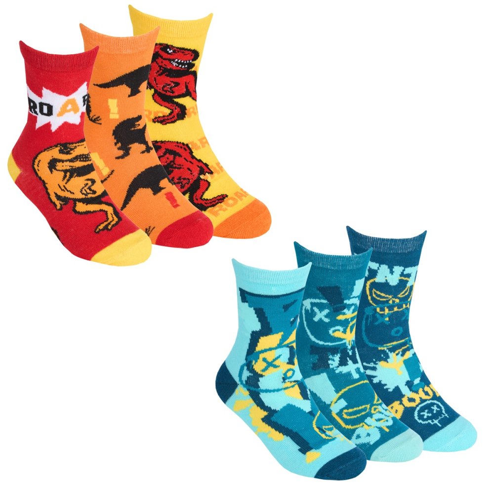 Boys 3 Pack Cotton Rich Design Ankle Socks (PK 12) 42B840
