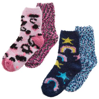 Girls 2 Pack Popcorn/Cosy Sock (9-12 to 4-5.5) (PK12) 43B831