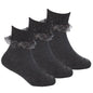 Girls 3 pack Frilly Lace Tot Socks - Grey (6-5.5) (PK12) 44B859