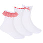 Girls 3 Pack Gingham Socks - Red (6/8.5-12.5-3) (PK12) 44B861