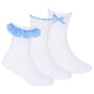 Girls 3 Pack Gingham Socks - Blue (6/8.5-12.5-3) (PK12) 44B862
