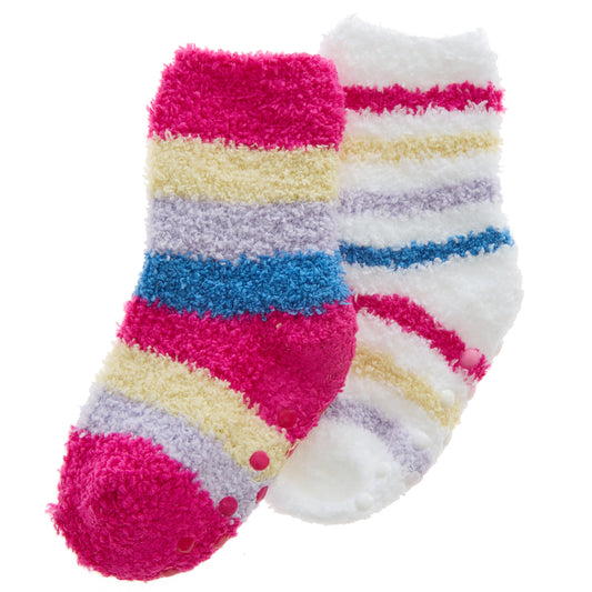 Baby Girls 2Pk Stripe Cosy Socks-(PK12) (0-0 to 3-5.5) 44B1009