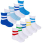 Baby Boys 5 Pack Sports Socks - White/Blue (0-5.5) (PK12) 44B1014