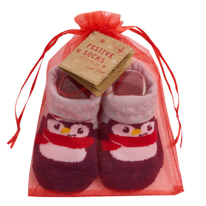 Baby XMAS Sock In Organza Bag (0-12M) (PK12) 44B1031