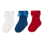 Baby Girls 3 Pack Bow Socks - Navy/Red/White (0-5.5) (PK6) 44B1058