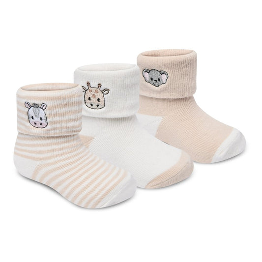 .5Baby Unisex 3 Pack Embroidered Socks with Grippers - Animals (0-5.5) (PK6) 44B1061