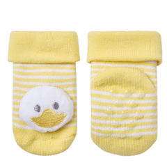 Baby novelty Socks with rattle - Duck (0-12m) (PK6) 44B1067