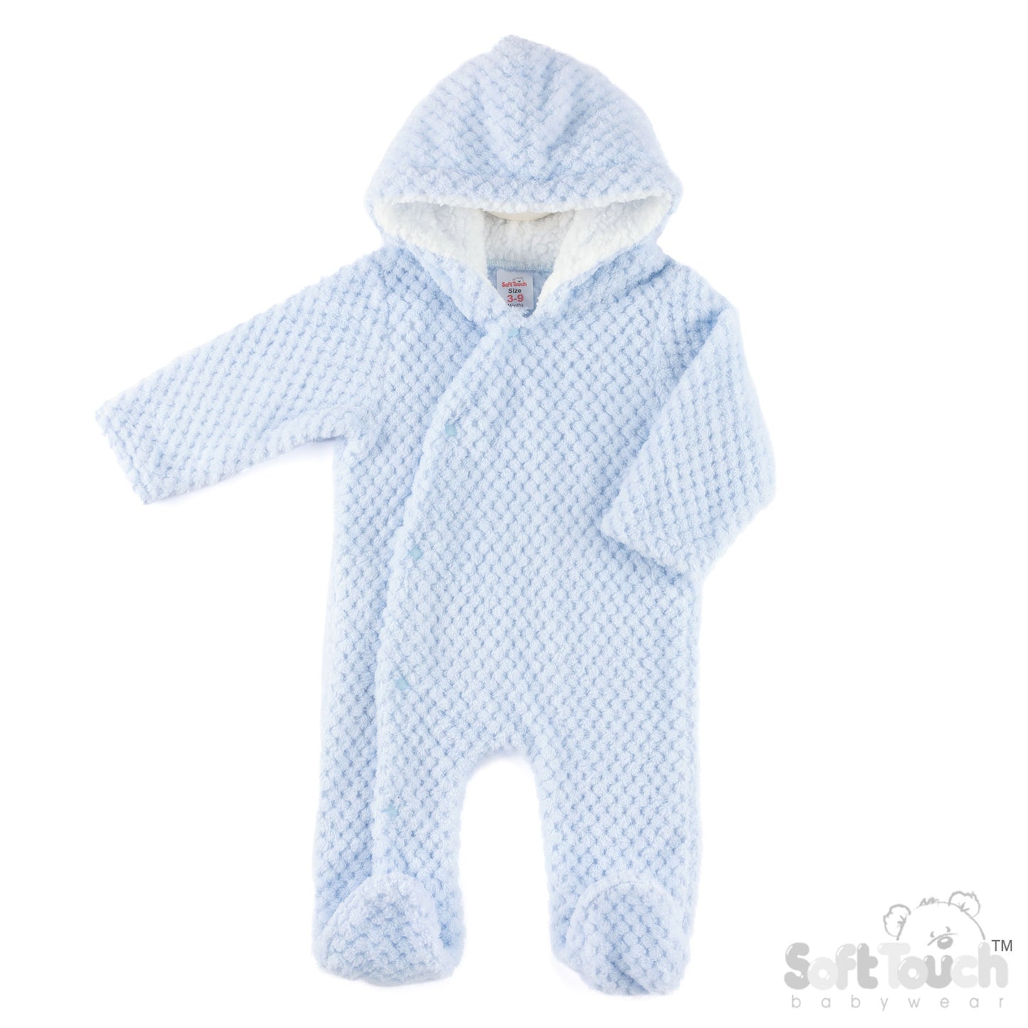Sherpa Lined Waffle All in One - Sky (3-9 Months) (PK4) AL110-B