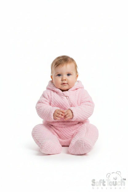 Sherpa Lined Waffle All in One - pink (3-9 Months) (PK4) AL110-P
