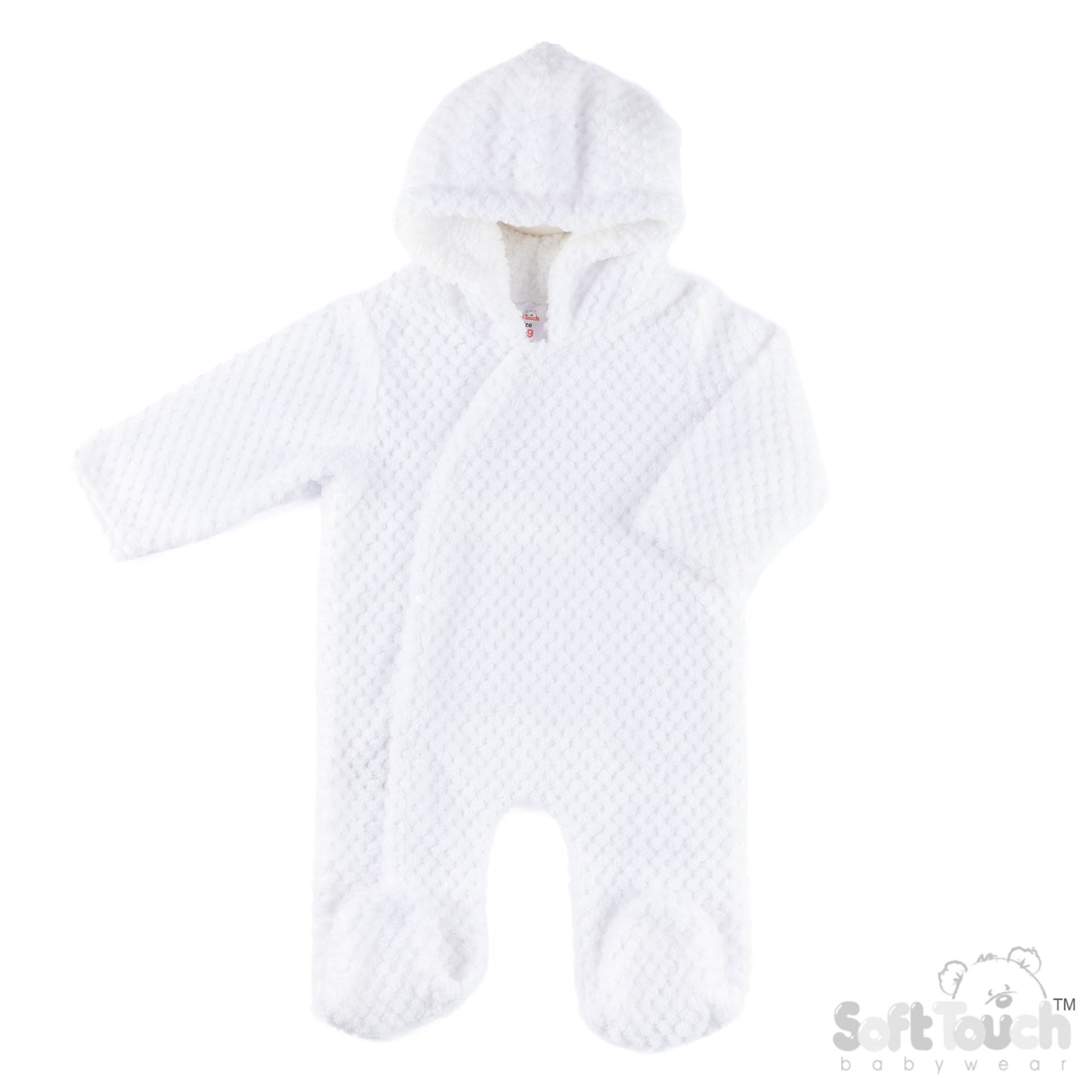 Sherpa Lined Waffle All in One - White (3-9 Months) (PK4) AL110-W