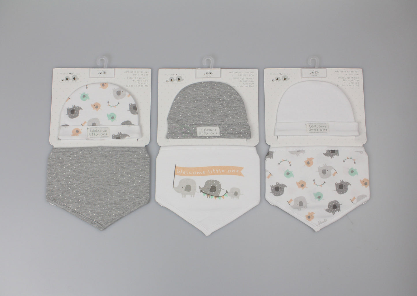 Baby Cotton Bib & Cap Gift Set - Welcome Little One - (OneSize) (PK6) H13734