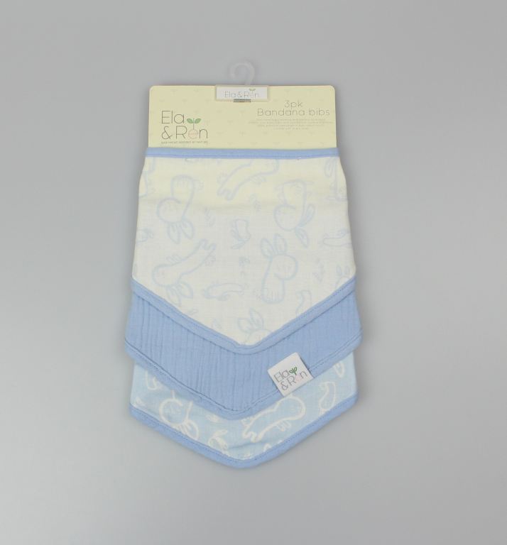 3pk Bandana Bibs Set - Bunny Blue - (OneSize) (PK6) J14022