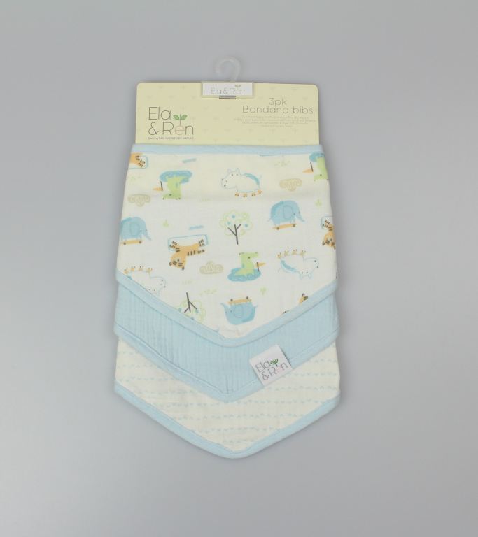 3pk Bandana Bibs Set - Aqua  - (OneSize) (PK6) J14023