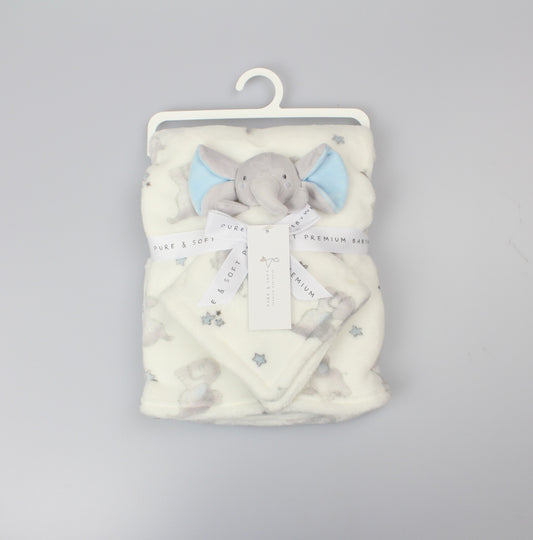 Baby Blanket W/Comforter - Grey Elephant (75x100cm) (PK1) D12841