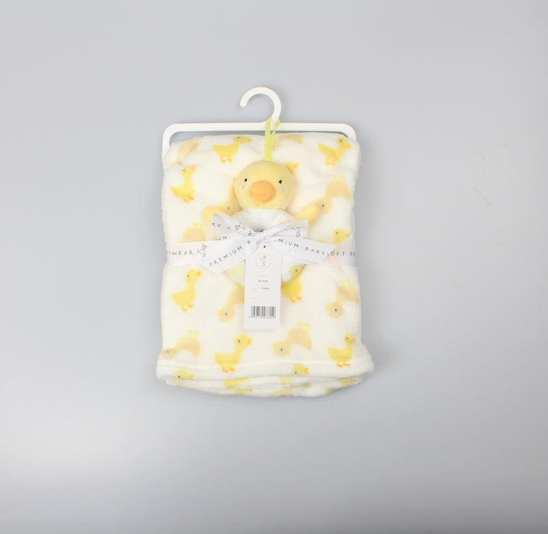 Baby Blanket W/Rattle - Duck (75x100cm) (PK1) D12854