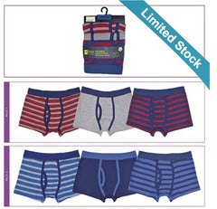 Boys Trunk Fit Boxers w/Keyhole - Striped (5-12yrs) (PK12) BR249F