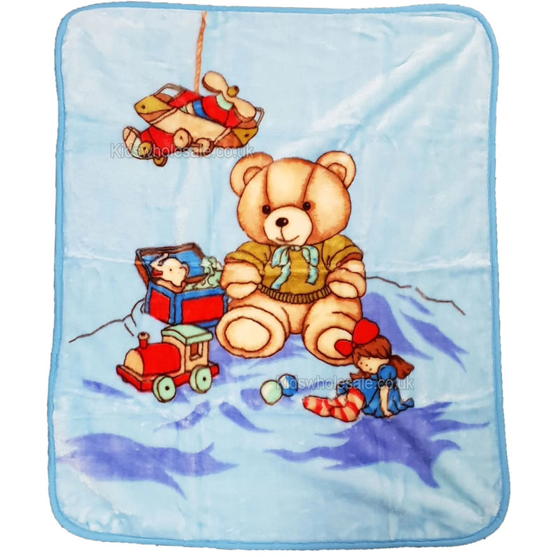 Baby Acrylic Mink Blanket - Blue & Pink - (PK2) (80 x 110 CM) 4942