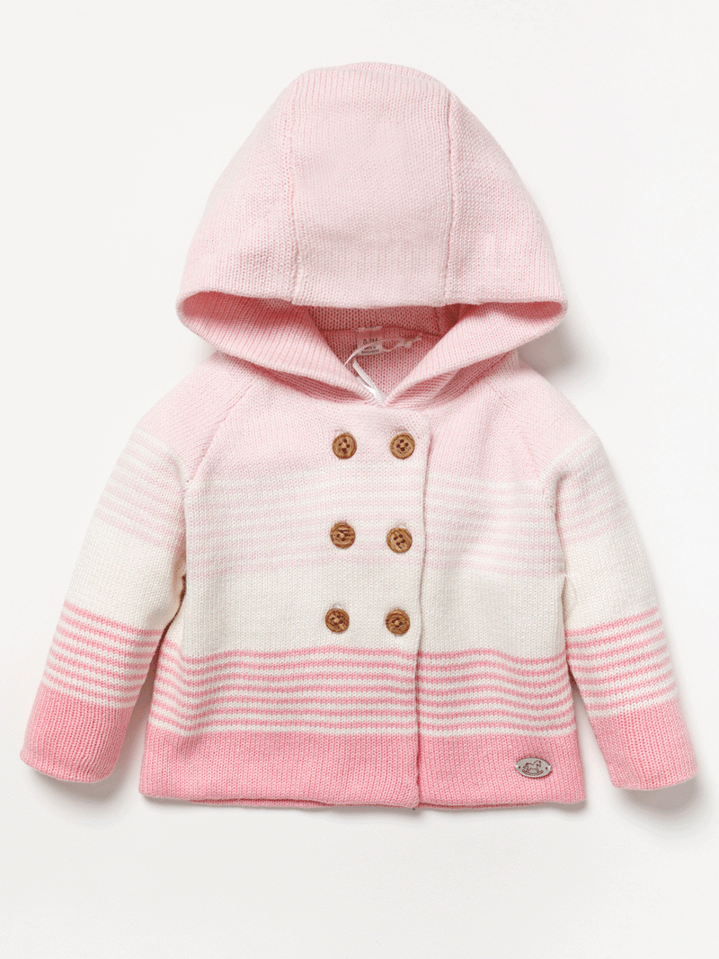 Baby Girls Knitted Jacket - Pink Ombre (0-12m) (PK6) C05249