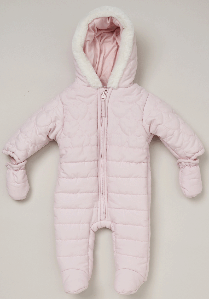 Baby Pink Padded Snowsuit (0-12m) (PK3) C05743