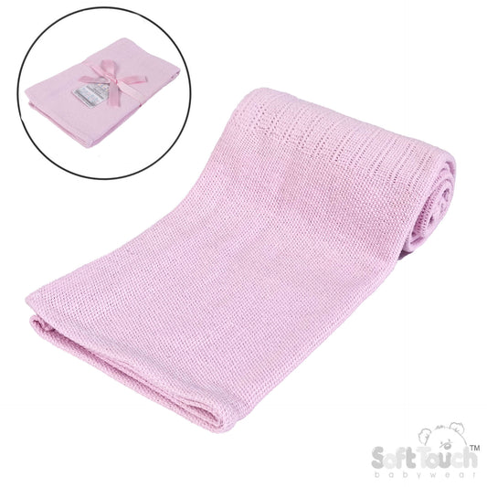 Deluxe Personalisation Cotton Cellular Blanket - Pink (PK6) (70x90cm) CBP60-P*