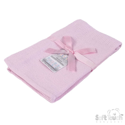 Deluxe Personalisation Cotton Cellular Blanket - Pink (PK6) (70x90cm) CBP60-P*