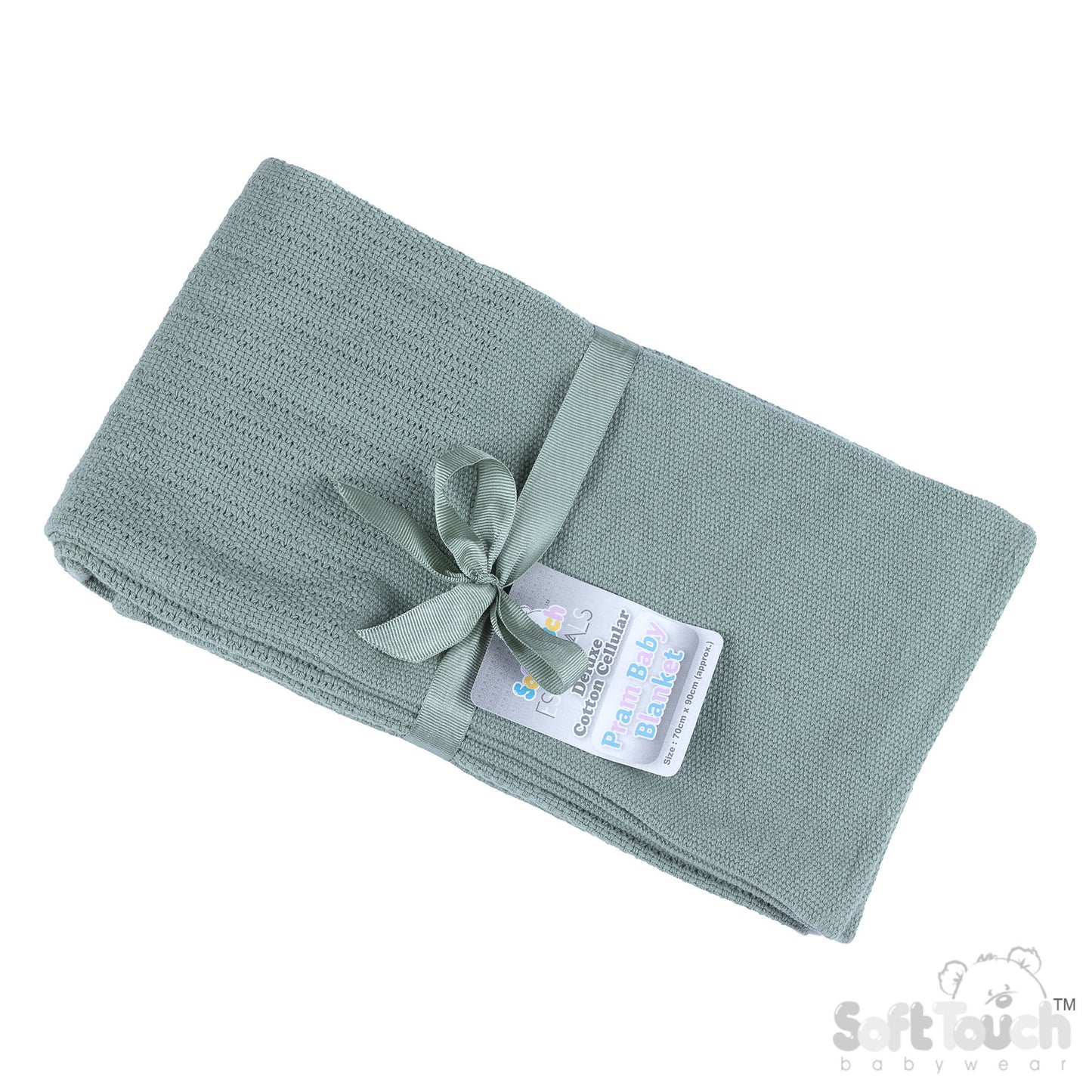 Deluxe Personalisation Cotton Cellular Blanket - Sage (PK6) (70x90cm) CBP60-SG*