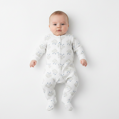Sleepsuit With Grey Cloud Design (0-3Months) (PK12) CC11-SS-0-3