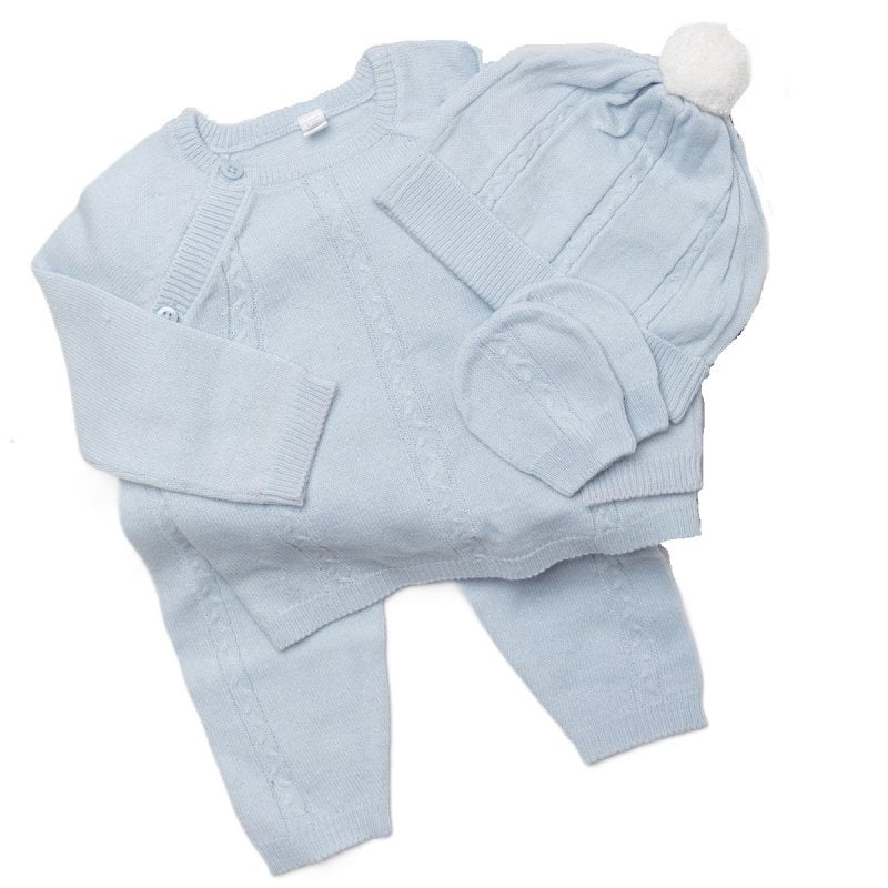 4pc Knitted Gift Box Set Sky (PK6) (NB6m) D07064s