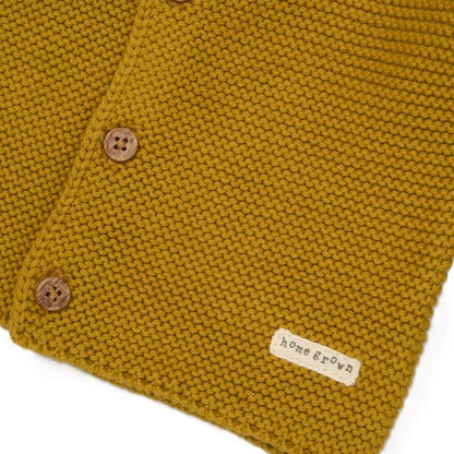 Baby Organic Cotton Knit Cardigan - Mustard (PK6) (0-12m) D07149