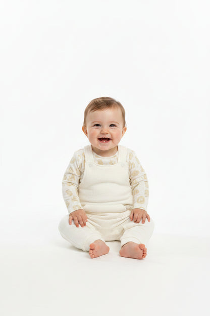 Baby Quilted Dungaree Set - Cream (0-9m) (PK6)  M15961
