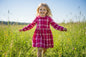 Girls Long Sleeved Dress - Flanel Check Fuschia (3-8y) (PK6) H53590