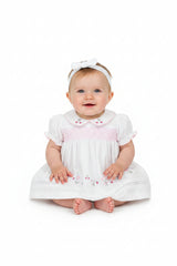 3pc Baby Girls Dress Set -White Floral (NB-6m) (PK6) - K14226