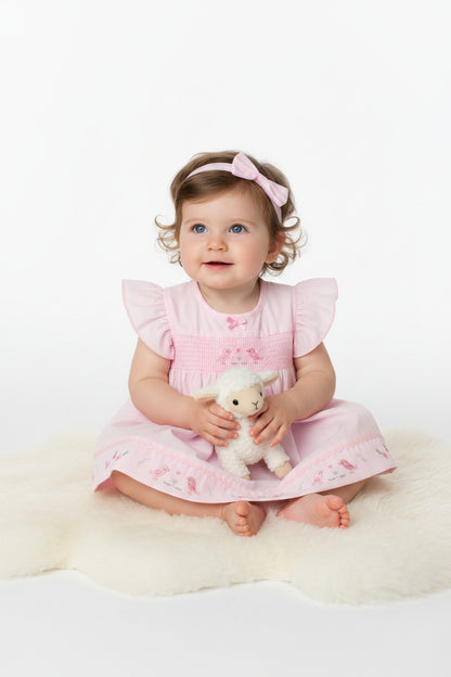 3pc Baby Girls Dress Set - Pink Birds (NB-6m) (PK6) - K14229